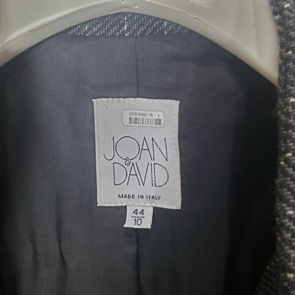 JOAN & DAVID Womens Coat SZ 10 Italy Wool Pinstripes Lined Collar Academia - Picture 5 of 9